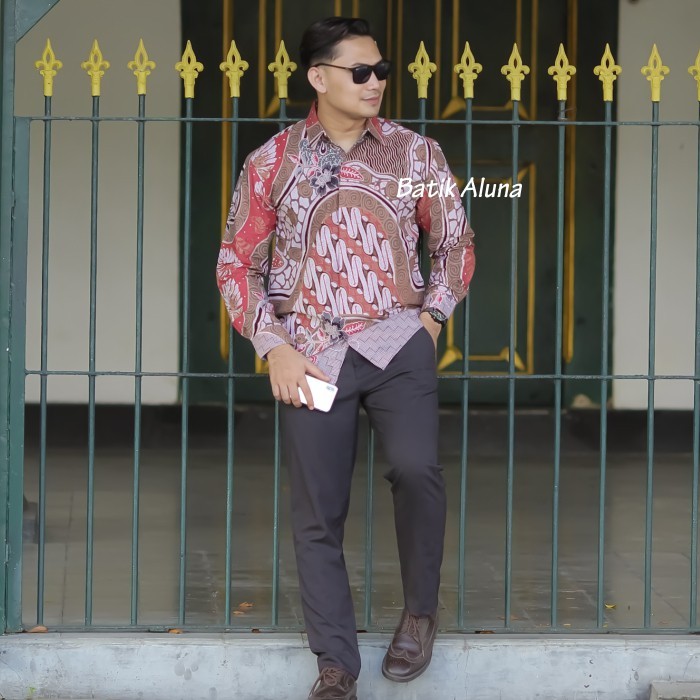 Kemeja Batik Motif Laki-laki Jumbo Ayah Pekalongan Kantor Prabuseno Produsen Batik Sragen Abb 017