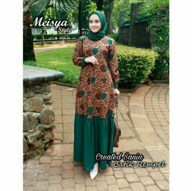 Gamis Batik Rempel Ready Jumbo Ld 120cm