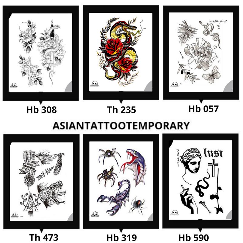'HEBI-ULAR-SNAKE-MUSHI&quot; TATTO TEMPORARY SIMBOL/YAKUZA/MITOLOGI JEPANG/ JAPANESSE/TATO TEMPORER / TATO KULIT/ TATO ANTI AIR