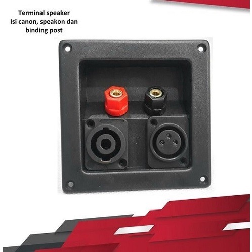 BA-142C Terminal Speaker Box Kotak Segi 2 Pin + Male + Female With Canon cannon Speakon Spikon Speacon