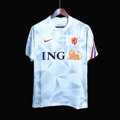 Jual Jersey Baju Bola Pria Belanda Prematch Putih New Season