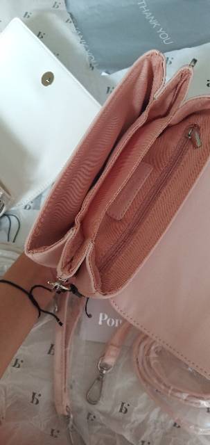 Tas Pomelo Heart Foldover Crossbody Bag PINK