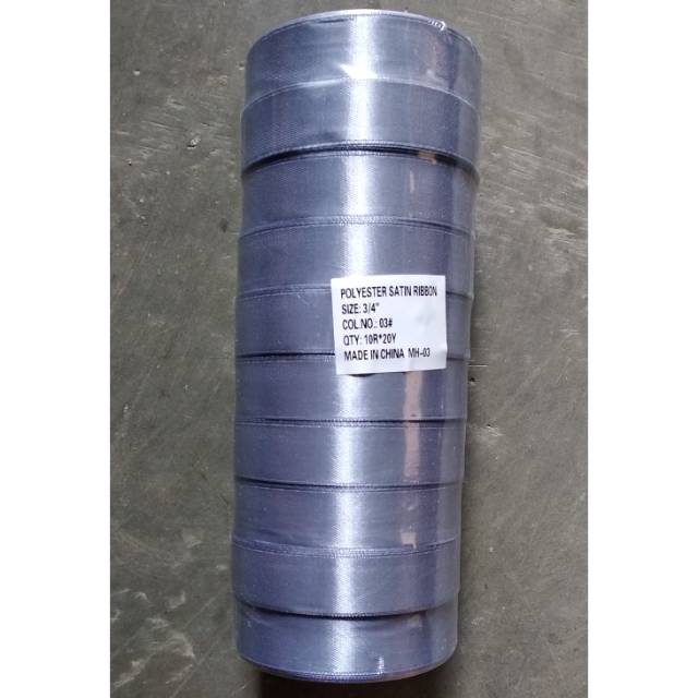 

Pita satin 2cm abu abu tua unlimeted stock
