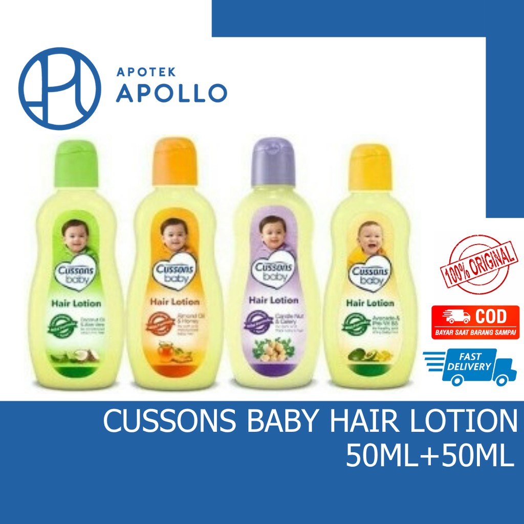 CUSSONS BABY HAIR LOTION 50+50 ML LOTION RAMBUT 50 + 50 100 CUSSON AVOCADO ALOE VERA HONEY KEMIRI UNGU HIJAU KUNING ORANGE