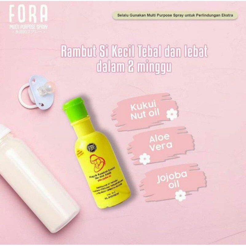 *FRAULEINCO* Minyak Kemiri Murni + Jojoba Oil Penumbuh Rambut dan Alis FORA BPOM 65ml / Minyak penumbuh rambut bayi