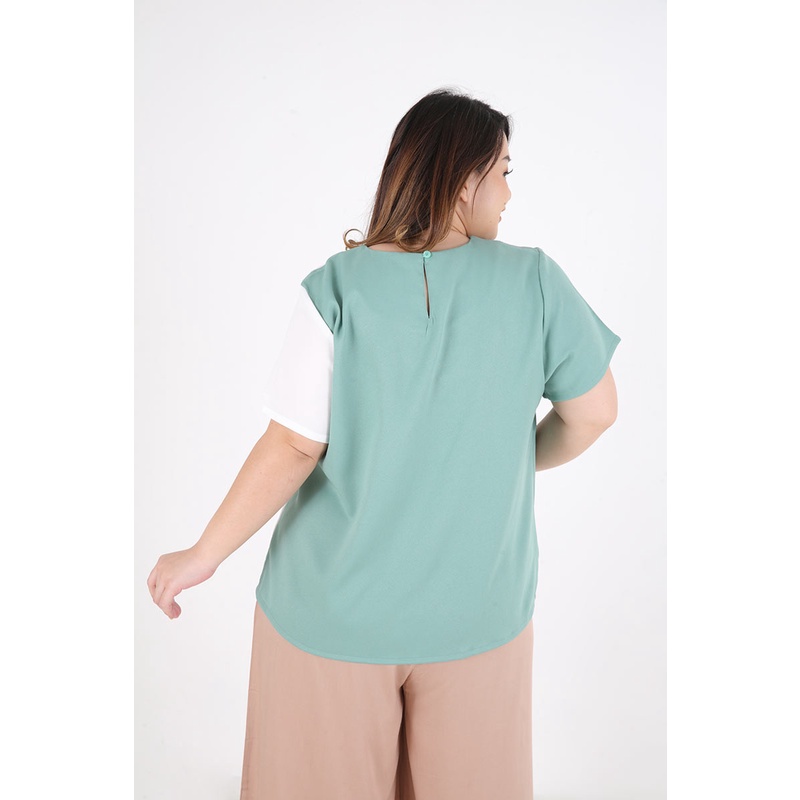 Sorabel - YF Rukakuza Plain Scallop Big Blouse / Blouse Polos Wanita Lengan Pendek-1