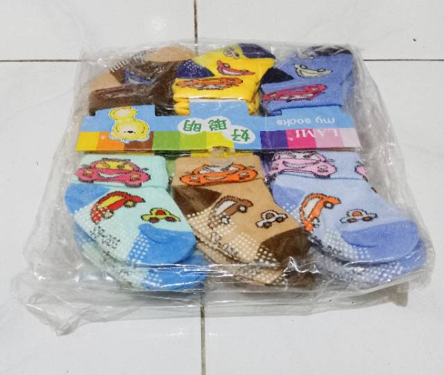 PAKET 3PSG Kaos Kaki Bayi New Born ANTI SELIP MOTIF