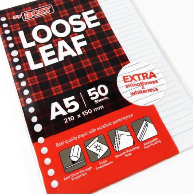 

Loose Leaf/Binder Big Boss A5 Bergaris (50 dan 100 lembar)