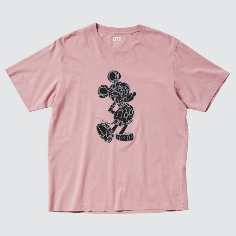 UNIQLO - UT Mickey Stands Lengan Pendek, Pink