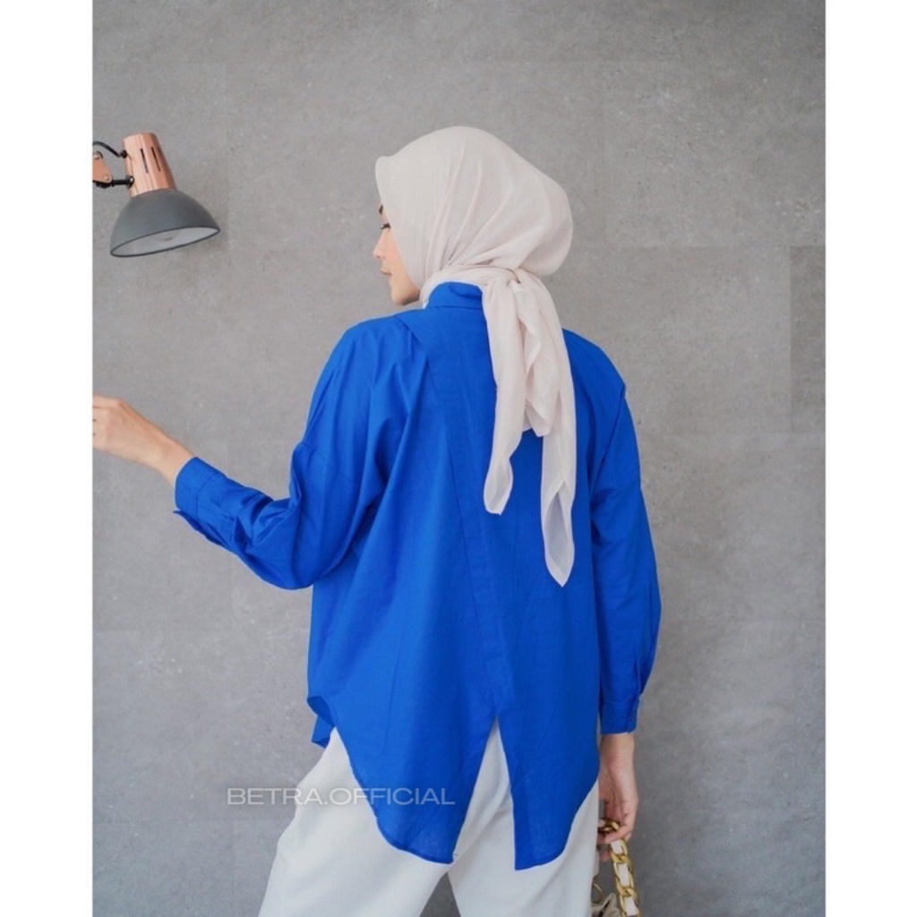 Kemeja Wanita Linen Oversize Nelka Shirt Linen Polos