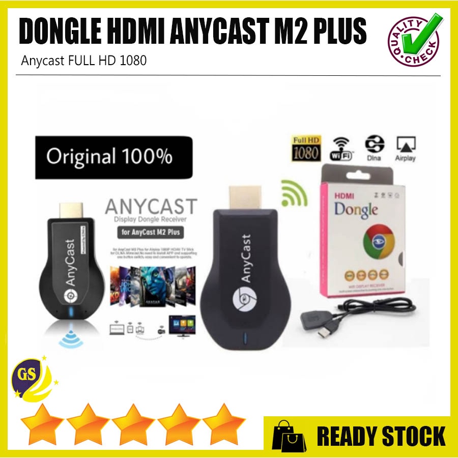 Dongle AnyCast HDMI WIFI Display Reciever TV EzCast TANPA KABEL MIRACAST DISPLAY TV