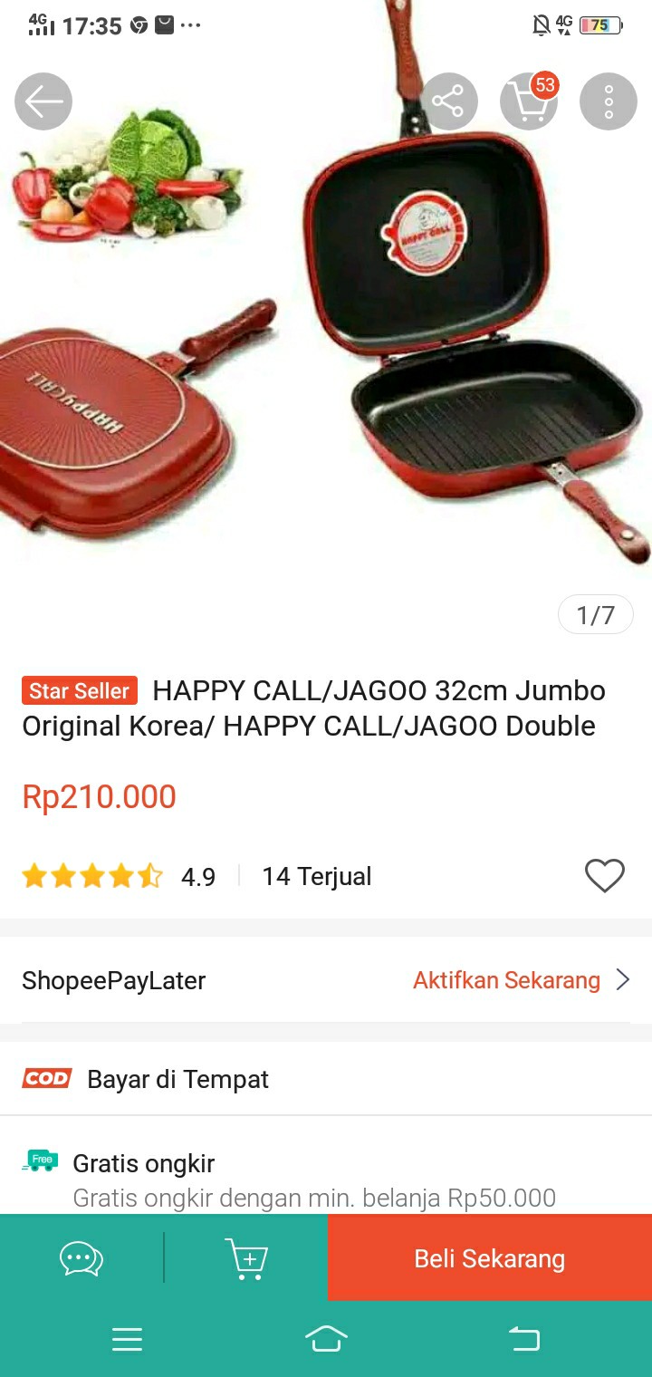 Happy Call 32cm Jumbo Original Korea/ Happy Call Double Pan 32cm Wajan Serbaguna