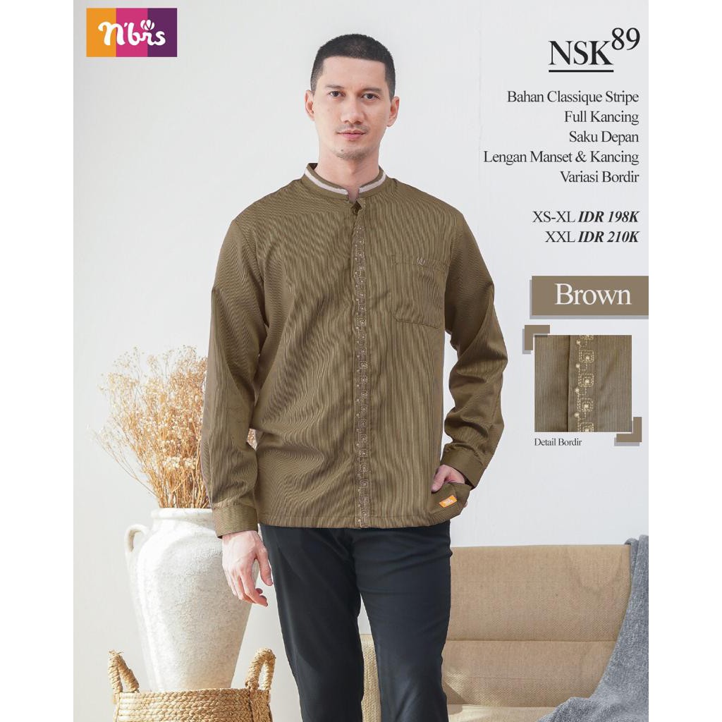 NBRS KOKO NSK 89 DAN GAMIS NB A89 BAJU TAQWA PRIA FASHION MUSLIM PAKAIAN COUPLE TERBARU 2021