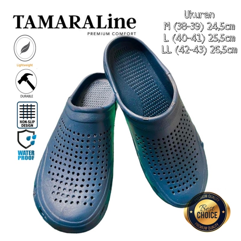 Sepatu Sandal Selop Slide Slip on Karet Pria Dewasa / Remaja - TAMARALINE 163 / Bahan Premium Lentur Empuk Ringan Kuat Anti Slip Anti Air Model Casual Santai Rumah Kerja Outdoor Kamar Mandi  Murah Original