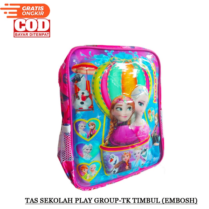 Tas Ransel Sekolah Perempuan Anak Tk Paud Karakter Timbul Embos 3D Farenbags