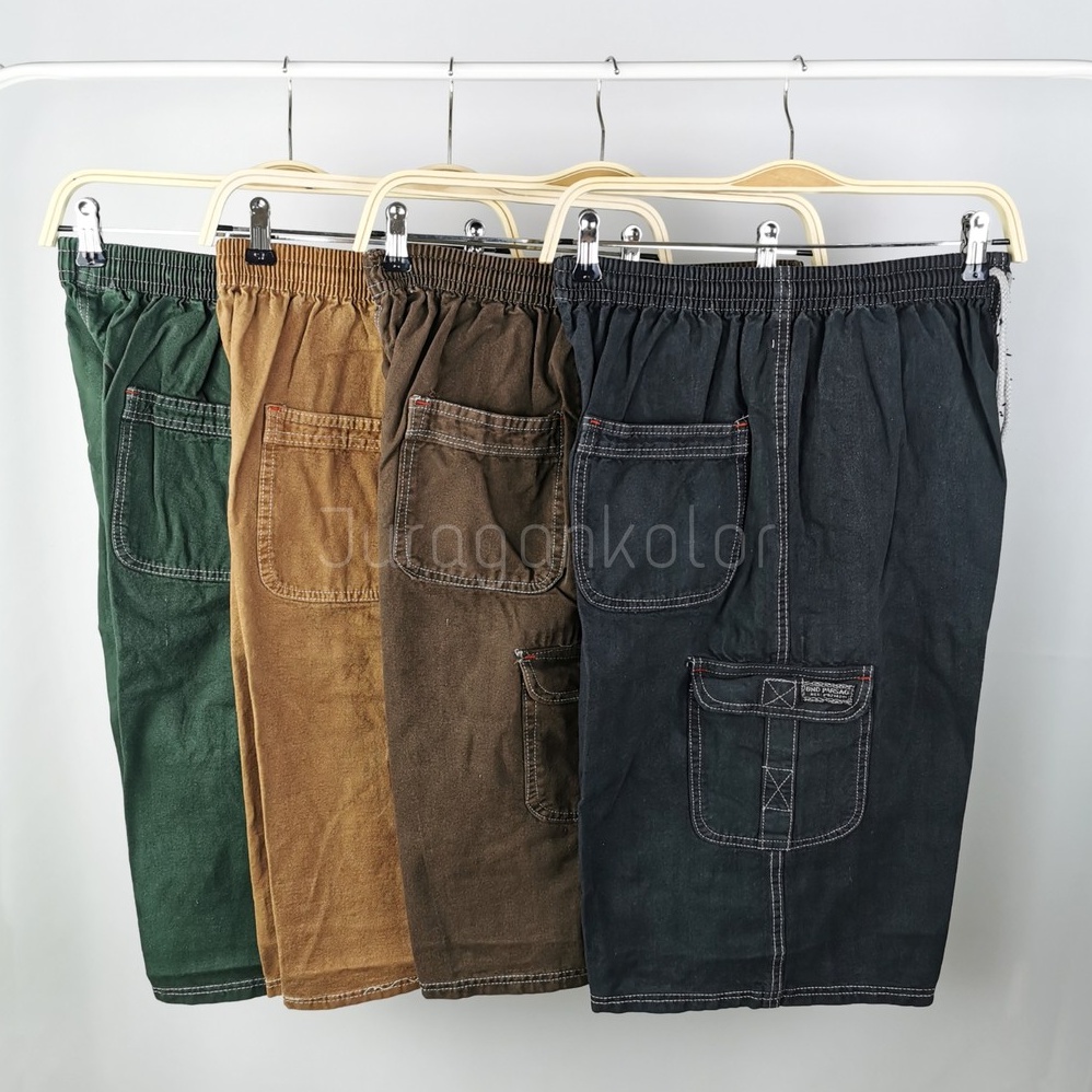 Celana Pendek Pria Cargo Denim 7/8 polos