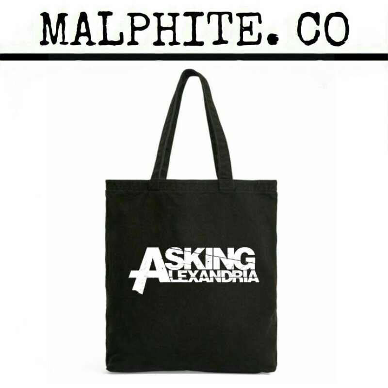 Totebag Asking Alexandria Tote Bag Motif Logo Band Metal Merch Tas Jinjing Selempang Shoulder Hand P