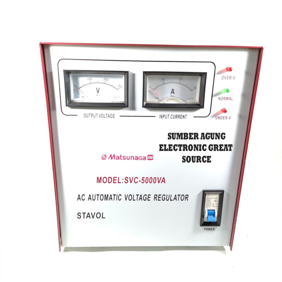 Stavol Matsunaga SVC5000VA Stabilizer 5000W Dengan Saklar MCB C25