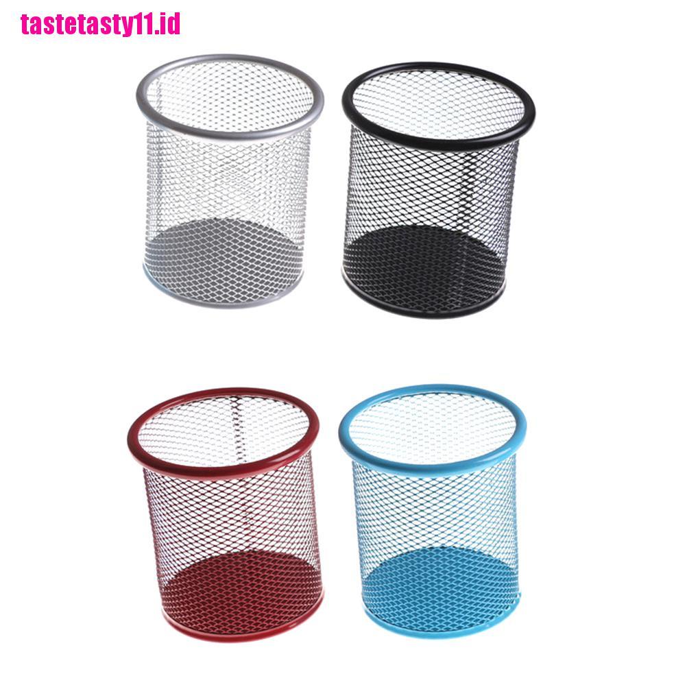 1 Pc Holder Penyimpanan Pena Pensil Bahan Logam Mesh Untuk Meja Kantor