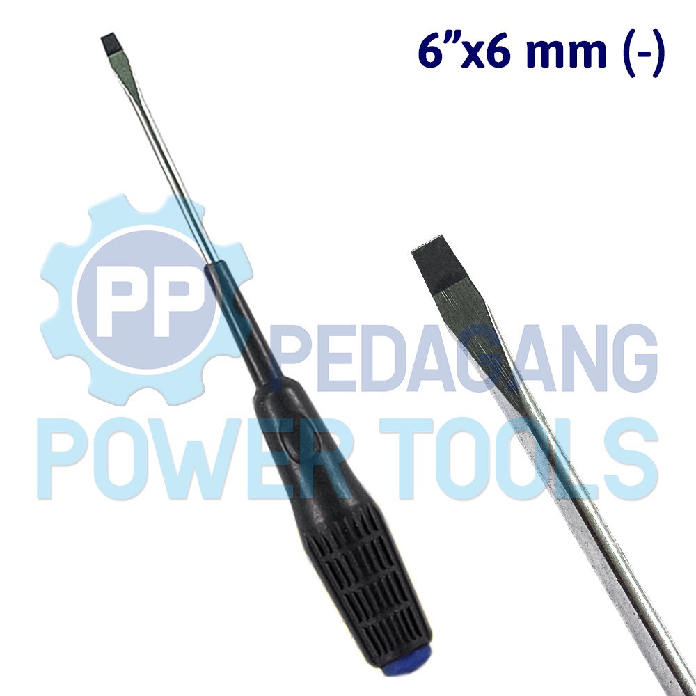 MATRIX OBENG MIN 6&quot; INCH X 6 MM GAGANG KARET MINUS SCREWDRIVER PANJANG