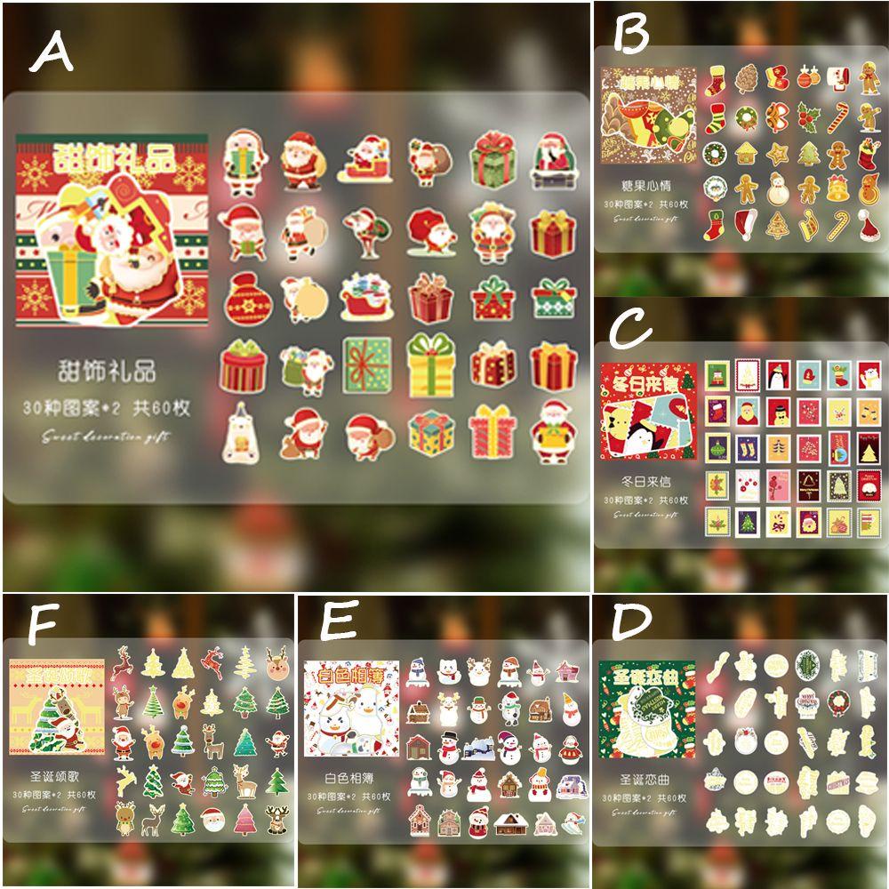 Solighter Stiker Natal DIY Dekorasi Foto Scrapbooking Tangan Akun Masking Tape Alat Tulis Stationery Dekorasi