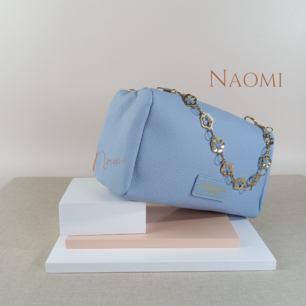 NAOMI - Adriana Long Strap Bag Import Wanita - Tas Kulit Jeruk - Tas Selempang Wanita Cantik - PU Leather Rantai Tas OOTD - Tas Wanita - Tas Naomi - Naomi Bag