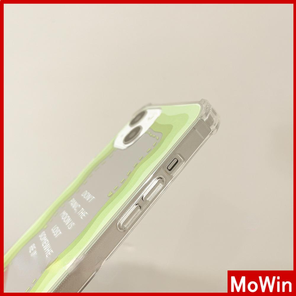 iPhone Case Acrylic Reflective Mirror Airbag Shockproof Protection Camera Green Border Letter Compatible with iPhone 11 iPhone 13 Pro Max iPhone 12 Pro Max iPhone 7 Plus iPhone xr