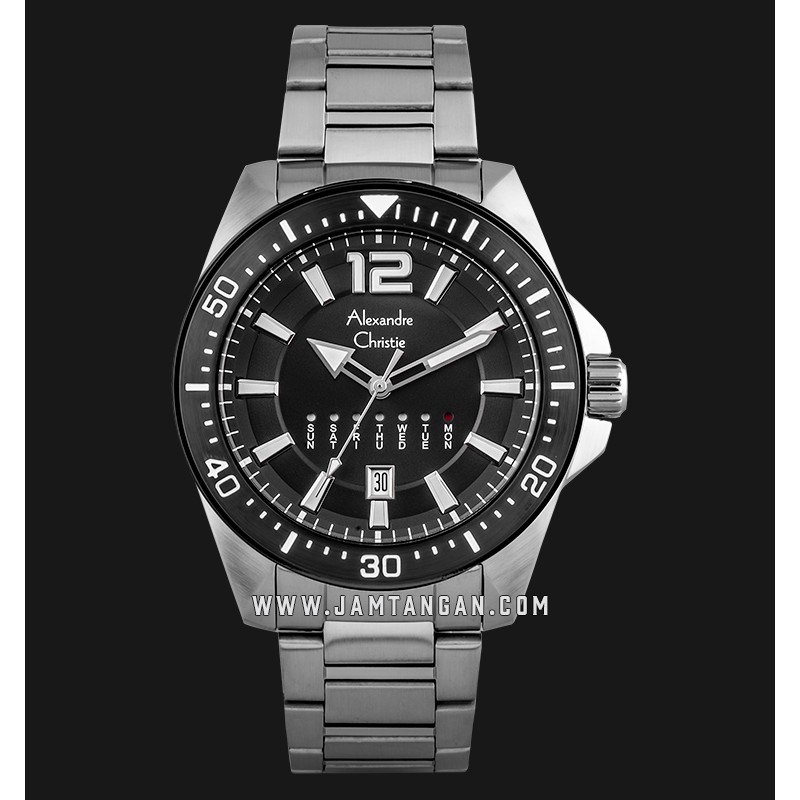 Alexandre Christie AC 6534 ME BTBBA Men Black Dial Stainless Steel Strap