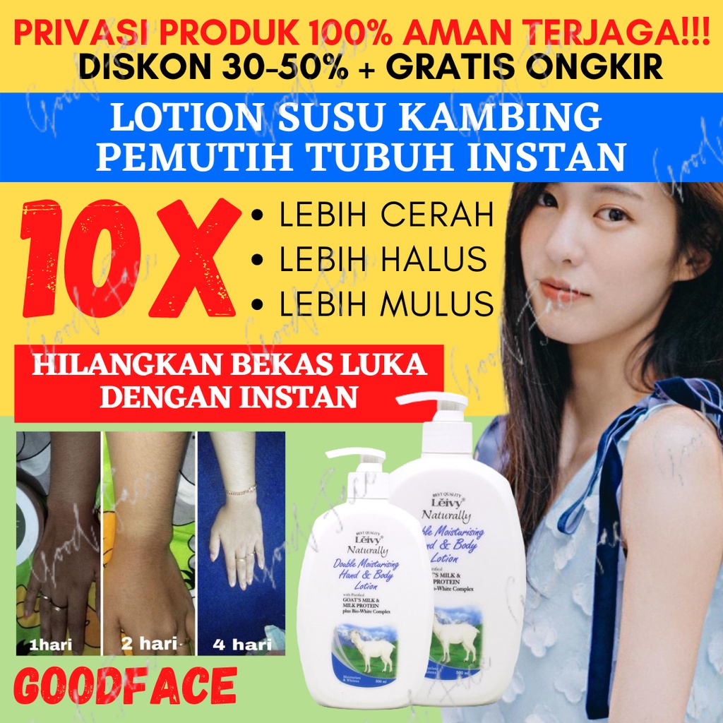 HAND BODY SUSU KAMBING PEMUTIH AMPUH LEIVY HANDBODY LOTION PUMP 500ml Goats Milk ORIGINAL MALAYSIA