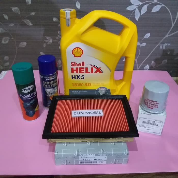 Paket oli mesin Shell HX5 15W-40 API SN Nissan March Datsun Go Juke SUNMOBIL