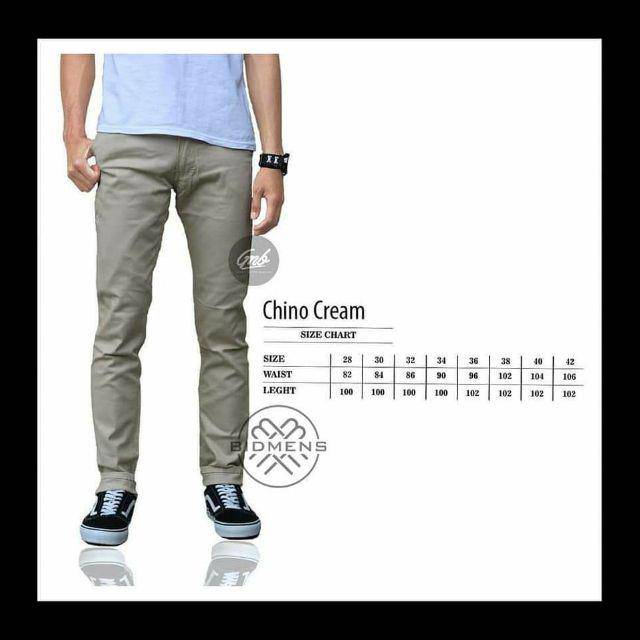 CELANA CINO Panjang Pria  Slimfit KERJAHARIAN Santai Casual Formal Hitam Abu Cream Mocca Size 27-38