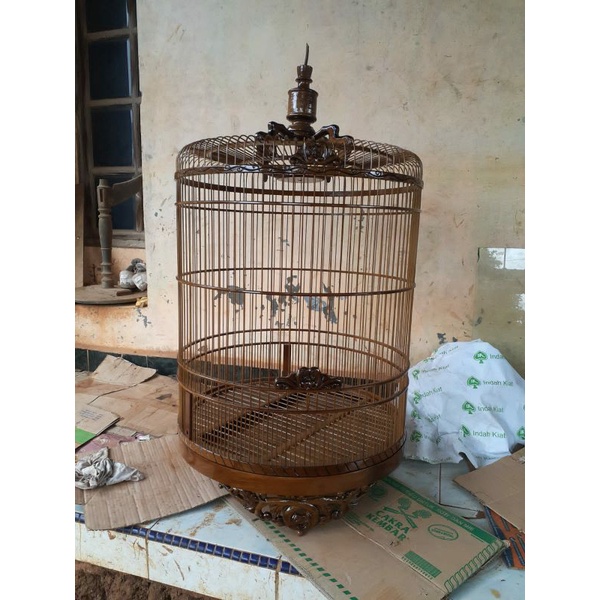sangkar murai batu jati ukir