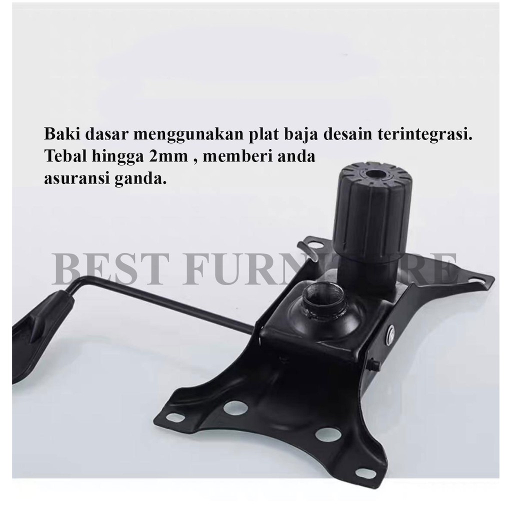 Best Kursi Staff Kursi Kantor Kursi Jaring Multifungsi Hidrolik + Kaki Stainless