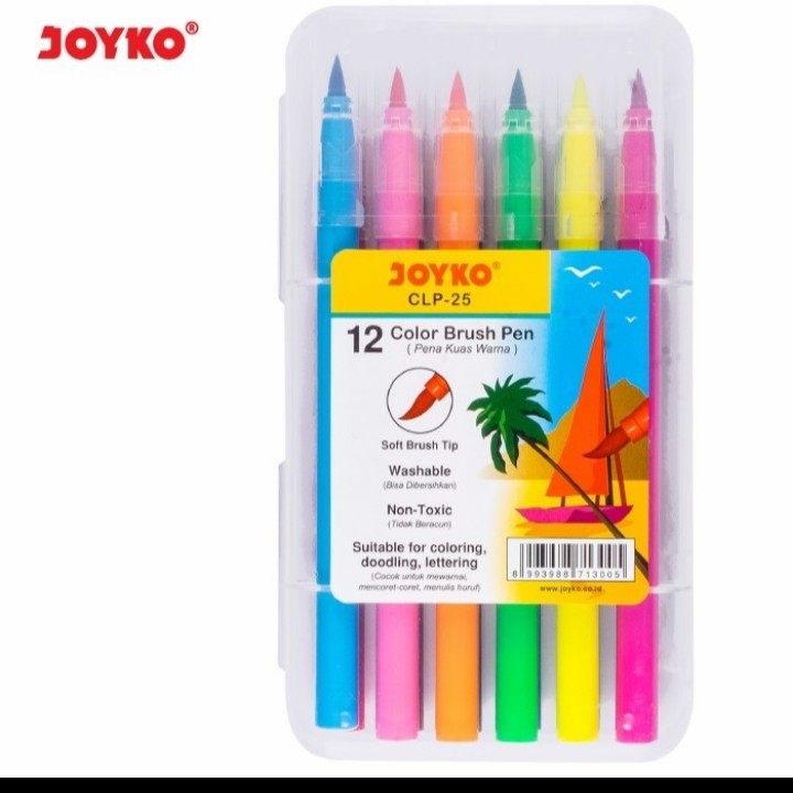 

Color Brush Pen/Pena kuas warna joyko CLP-25 12 warna