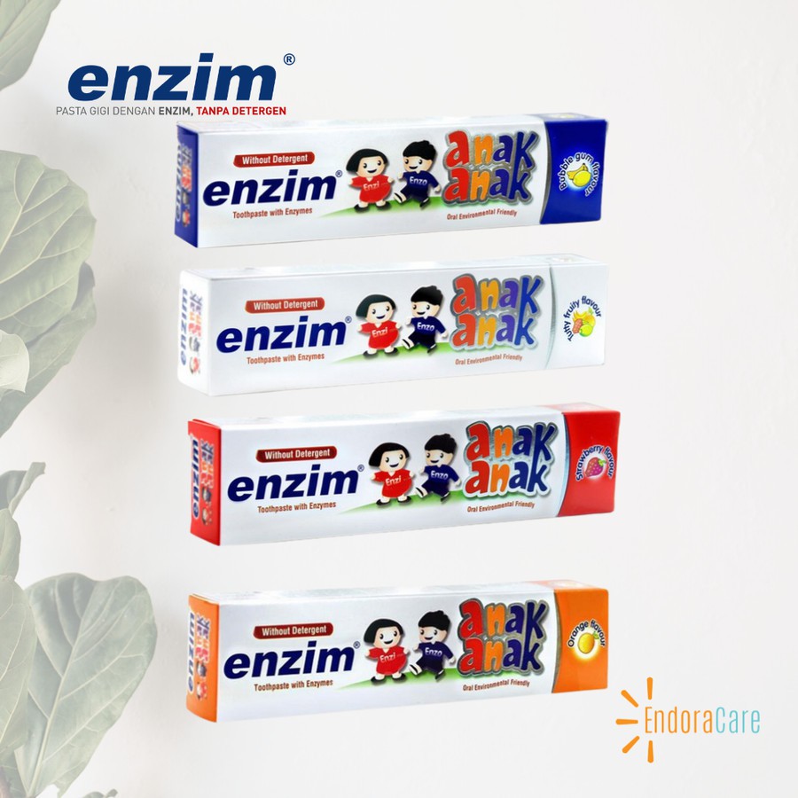 enzim kids toothpaste   pasta gigi anak rasa buah 63gr   50ml