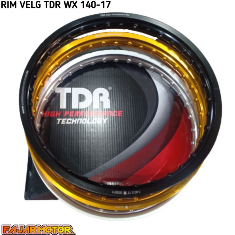 VELG TDR WX 140 RING 17 BLACK GOLD SILVER