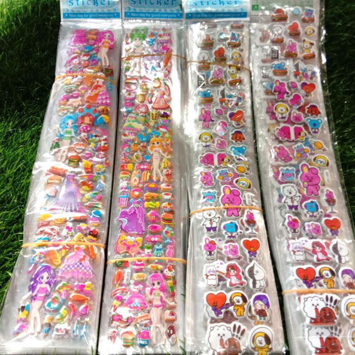 STIKER 3D ANAK / STICKER TIMBUL / MAINAN TEMPEL KARAKTER