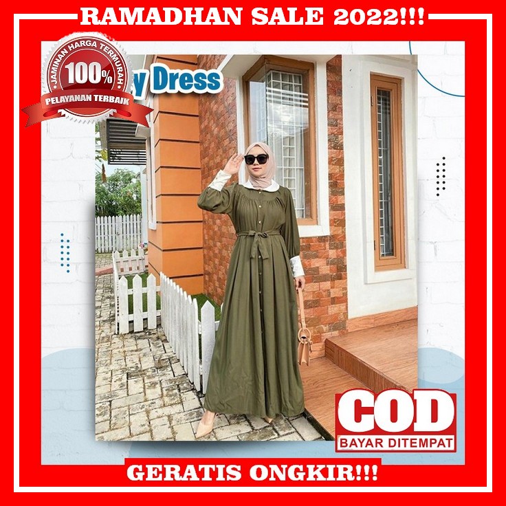 Baju Gamis Wanita Lebaran Terbaru 2022 Gamis Cewek Lebaran Wanita Muslim Elegan Mewah Original Murah