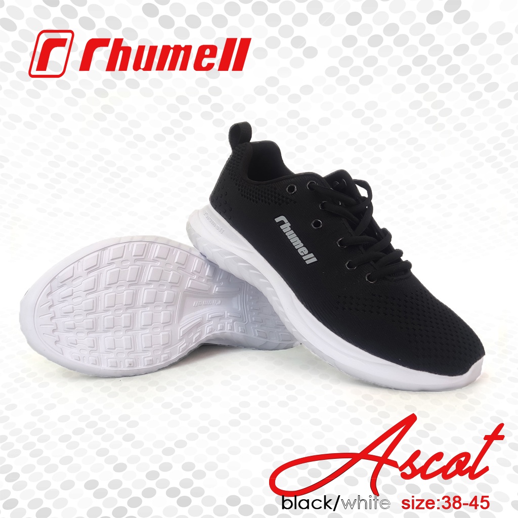 Sepatu Sneakers Sekolah Hitam Putih Pria Rhumell - Ascott BW