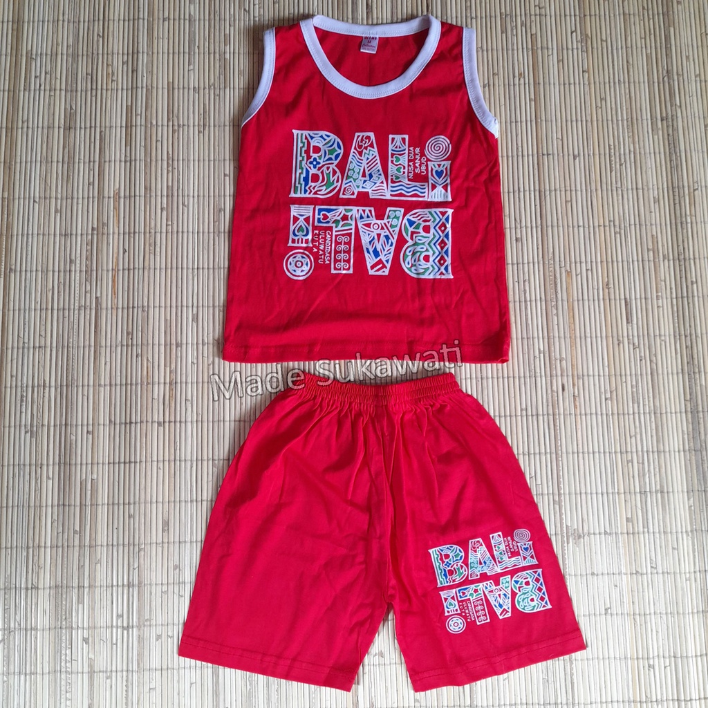 Setelan singlet anak motif khas bali baju celana