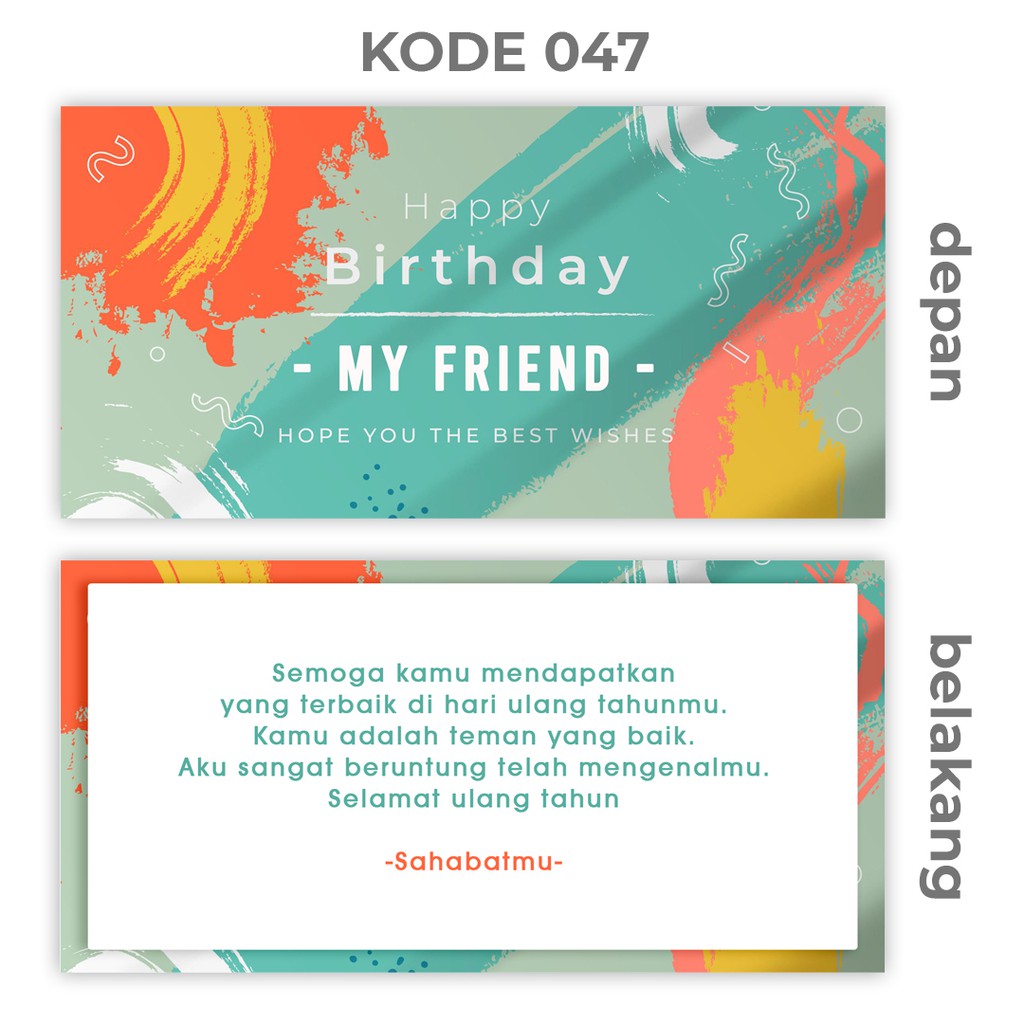 Kartu Ucapan Ulang Tahun Hardcover Kode 47 48 49 50