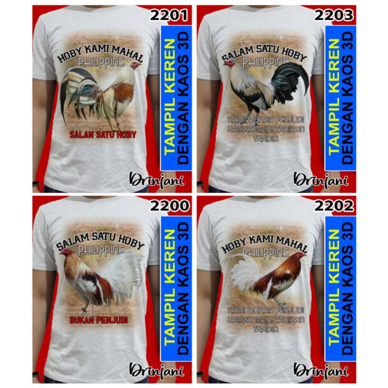 baju kaos ayam bangkok jago aduan