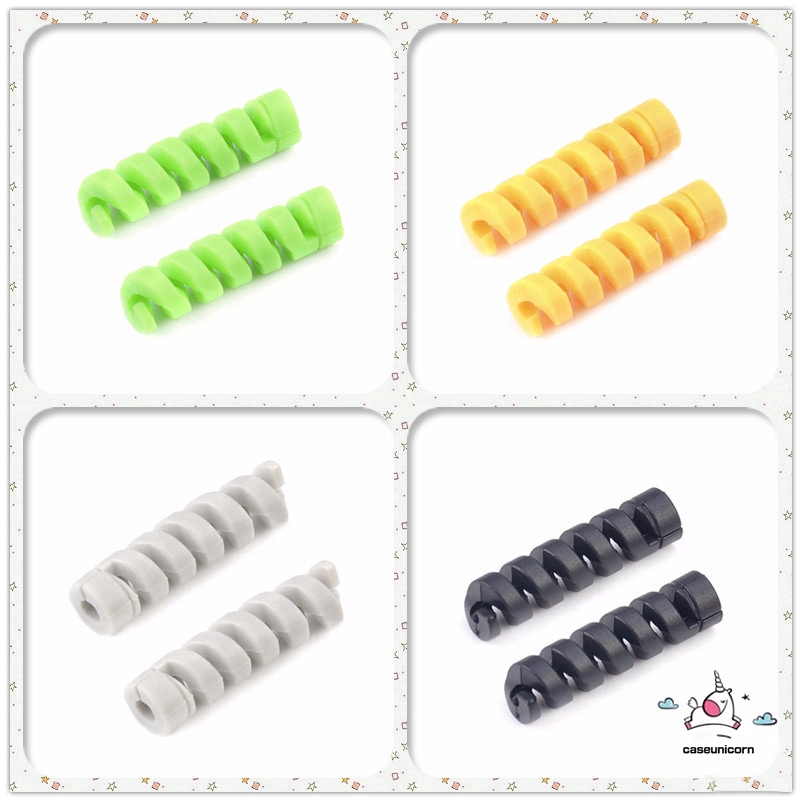 5pcs Kabel Data / Charger Spiral untuk Cable Winder Saver for iPhone / oppo / vivo / Huawei / Samsung