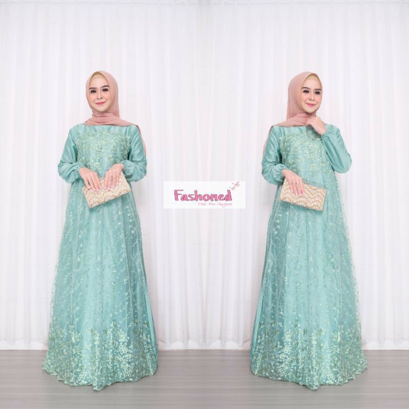 Best Seller!!! New Arrival ! KEBAYA GAMIS BUSUI FARASAYA BROKAT MAXY DRESS WANITA MUSLIM VELVET MODERN