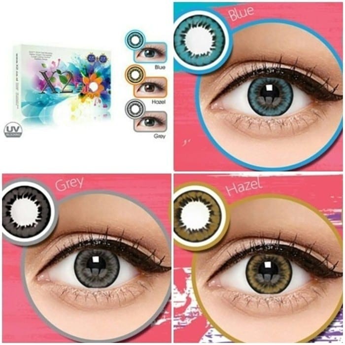 Softlens X2 BIO COLOR DIA 14.50mm MINUS GREY HAZEL BLUE (-3.25 S/D -6.00) GRAY/Lensa  Kontak/BS