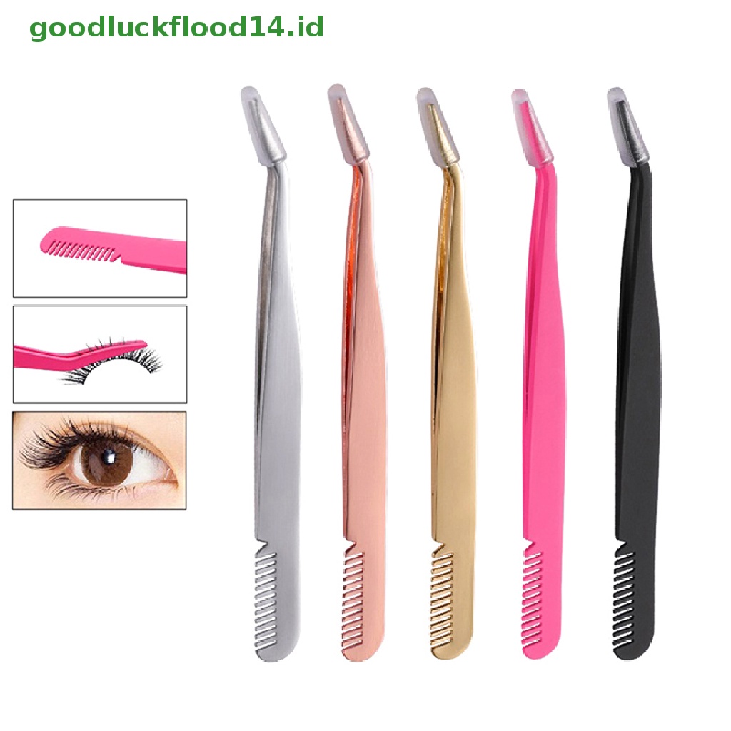 (GOOGFOUR) Pinset Alis Dengan Sisir Bahan Stainless Steel