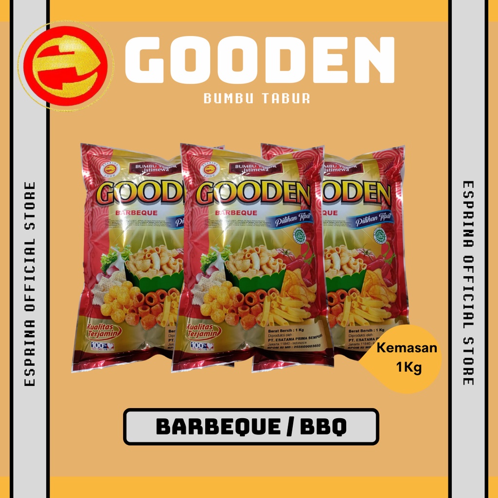 

Bumbu Tabur - GOODEN - Rasa Barbeque - BBQ - Barbekiu - Barbeque - Kemasan 1 Kg