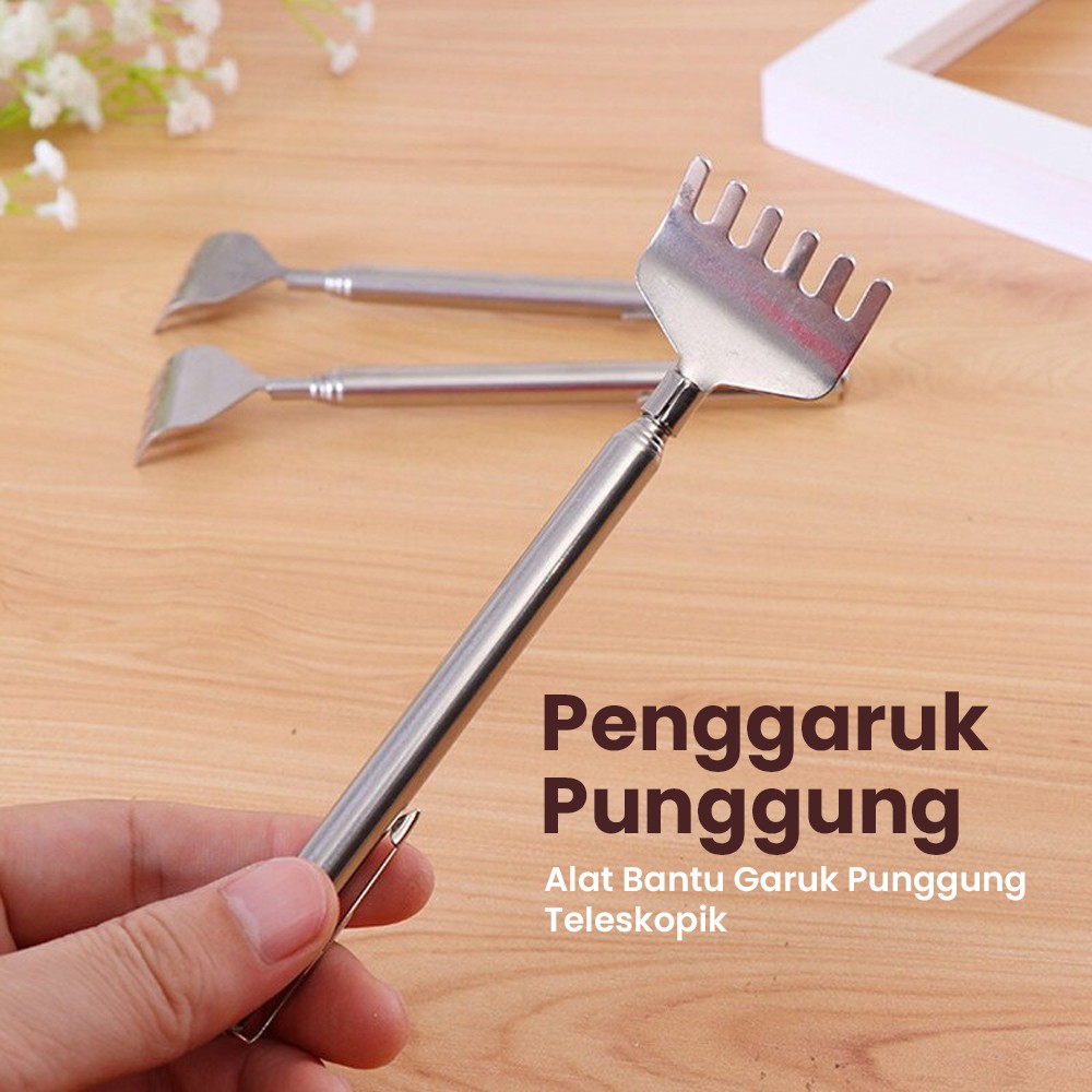 Penggaruk Punggung Stainless Steel Alat Garuk Teleskopik