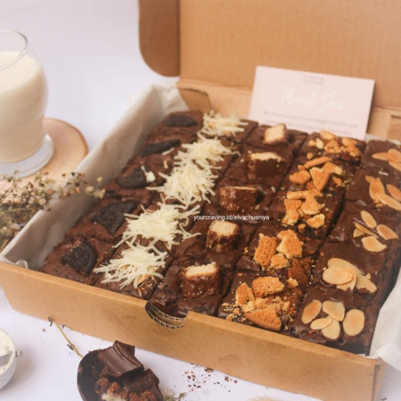 

Fudgy Brownies (mix) | Brownies Panggang | Brownies Sekat