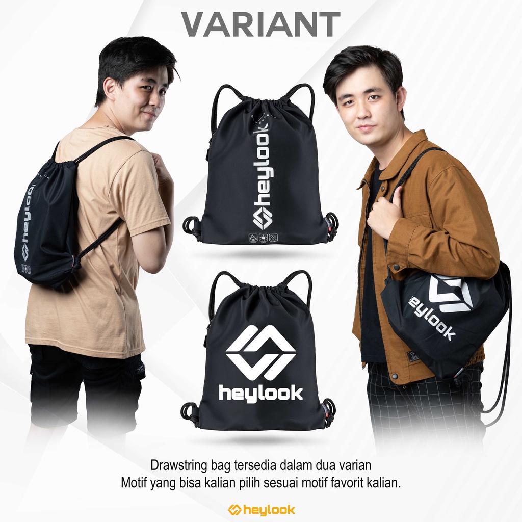 HEYLOOK Project - Tas Ransel Serut Pria Wanita Gymsack DRAWSTRING Olahraga